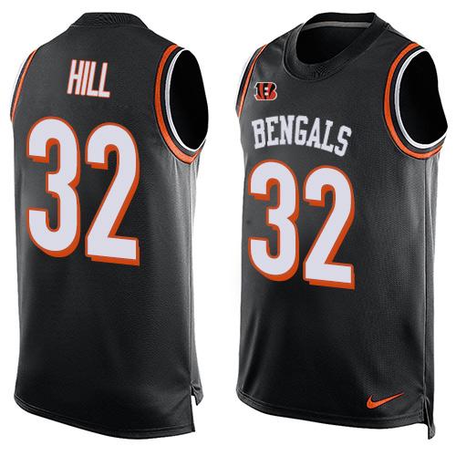 Nike Bengals #32 Jeremy Hill Black Team Color Men's Stitched NFL Limited Tank Top Jersey